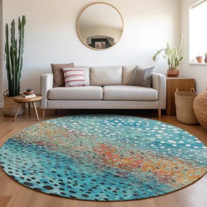 Nuvane Blue Washable Indoor-Outdoor Rug-Outdoor Rugs-LOOMLAN Rugs-LOOMLAN