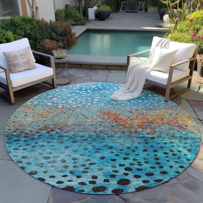Nuvane Blue Washable Indoor-Outdoor Rug-Outdoor Rugs-LOOMLAN Rugs-LOOMLAN