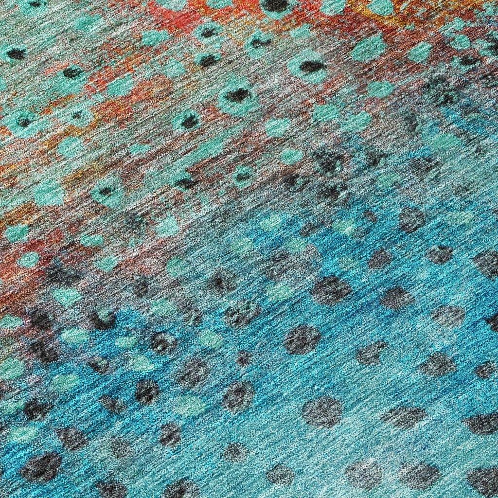 Nuvane Blue Washable Indoor-Outdoor Rug-Outdoor Rugs-LOOMLAN Rugs-LOOMLAN