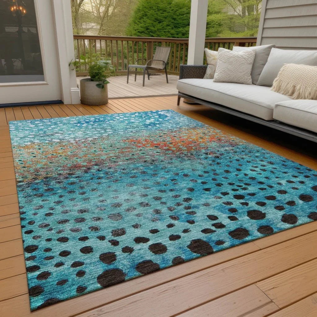 Nuvane Blue Washable Indoor-Outdoor Rug-Outdoor Rugs-LOOMLAN Rugs-LOOMLAN