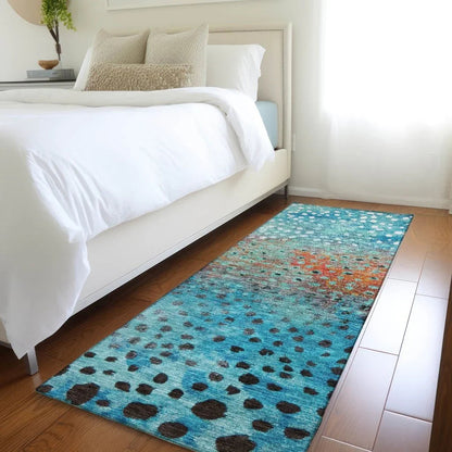 Nuvane Blue Washable Indoor-Outdoor Rug-Outdoor Rugs-LOOMLAN Rugs-LOOMLAN