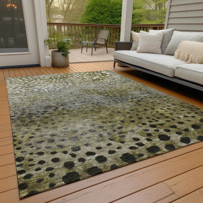 Nuvane Brown Washable Indoor-Outdoor Rug-Outdoor Rugs-LOOMLAN Rugs-LOOMLAN