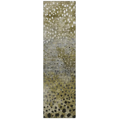 Nuvane Brown Washable Indoor-Outdoor Rug-Outdoor Rugs-LOOMLAN Rugs-2'3" x 7'6"-LOOMLAN