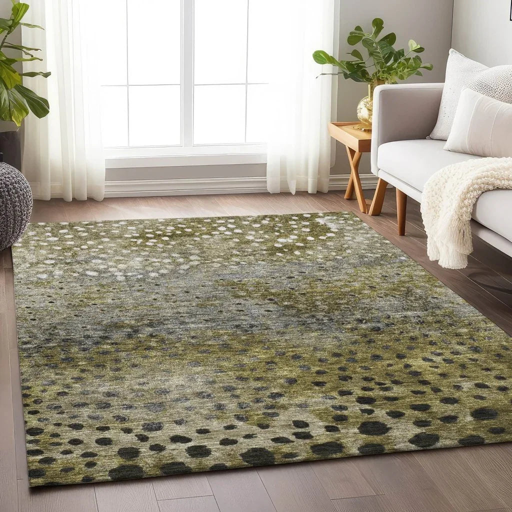 Nuvane Brown Washable Indoor-Outdoor Rug-Outdoor Rugs-LOOMLAN Rugs-LOOMLAN