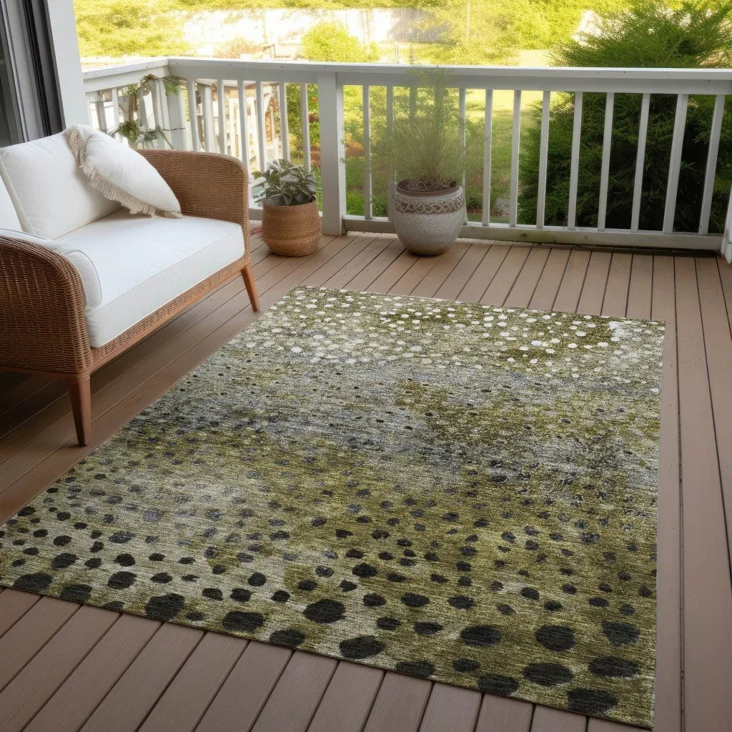 Nuvane Brown Washable Indoor-Outdoor Rug-Outdoor Rugs-LOOMLAN Rugs-LOOMLAN