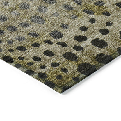 Nuvane Brown Washable Indoor-Outdoor Rug-Outdoor Rugs-LOOMLAN Rugs-LOOMLAN