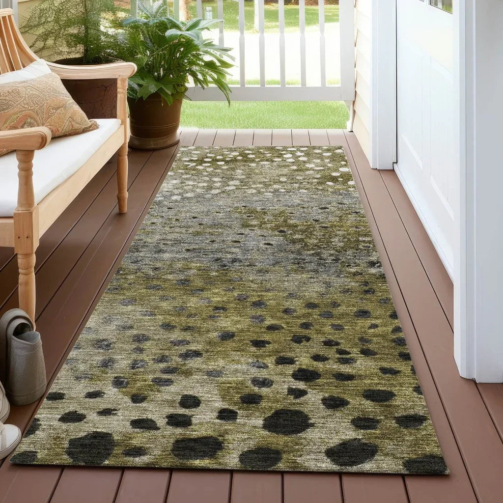 Nuvane Brown Washable Indoor-Outdoor Rug-Outdoor Rugs-LOOMLAN Rugs-LOOMLAN