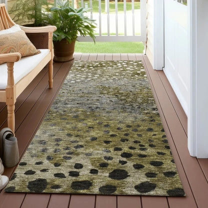 Nuvane Brown Washable Indoor-Outdoor Rug-Outdoor Rugs-LOOMLAN Rugs-LOOMLAN