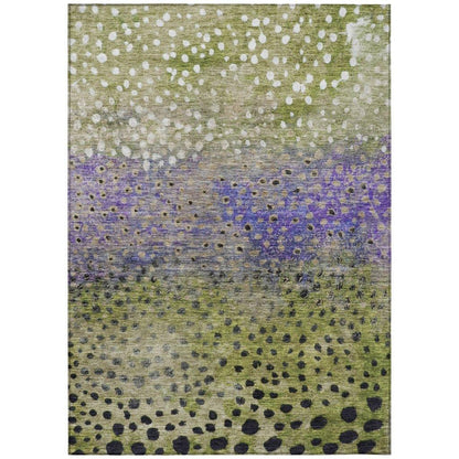 Nuvane Green Washable Indoor-Outdoor Rug-Outdoor Rugs-LOOMLAN Rugs-2'6" x 3'10"-LOOMLAN