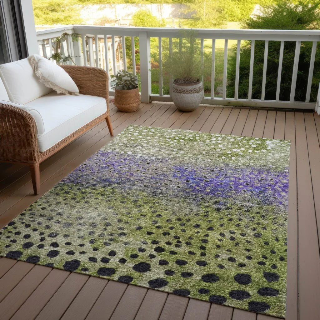 Nuvane Green Washable Indoor-Outdoor Rug-Outdoor Rugs-LOOMLAN Rugs-LOOMLAN