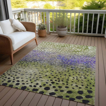 Nuvane Green Washable Indoor-Outdoor Rug-Outdoor Rugs-LOOMLAN Rugs-LOOMLAN