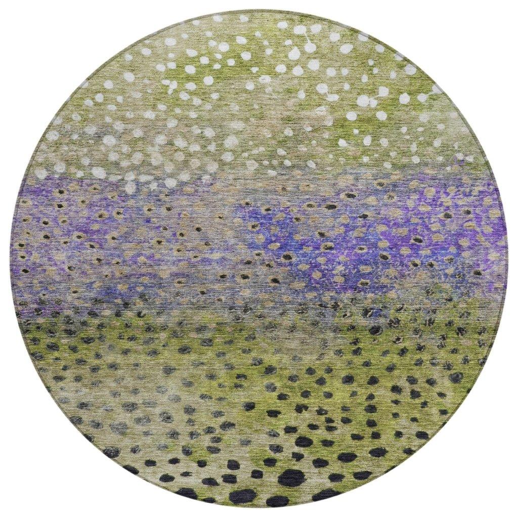 Nuvane Green Washable Indoor-Outdoor Rug-Outdoor Rugs-LOOMLAN Rugs-8' x 8'-LOOMLAN