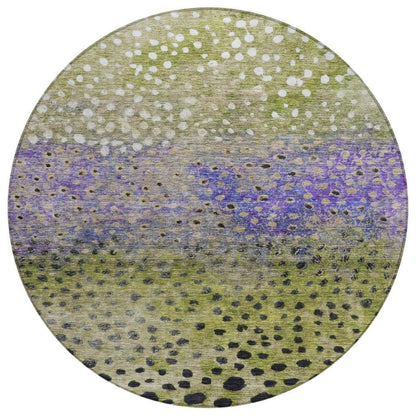 Nuvane Green Washable Indoor-Outdoor Rug-Outdoor Rugs-LOOMLAN Rugs-8' x 8'-LOOMLAN