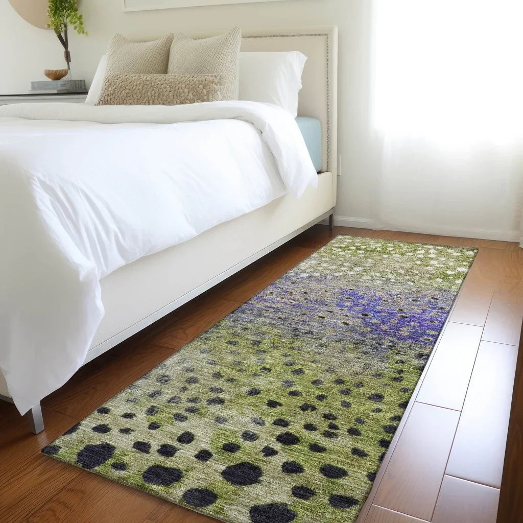 Nuvane Green Washable Indoor-Outdoor Rug-Outdoor Rugs-LOOMLAN Rugs-LOOMLAN