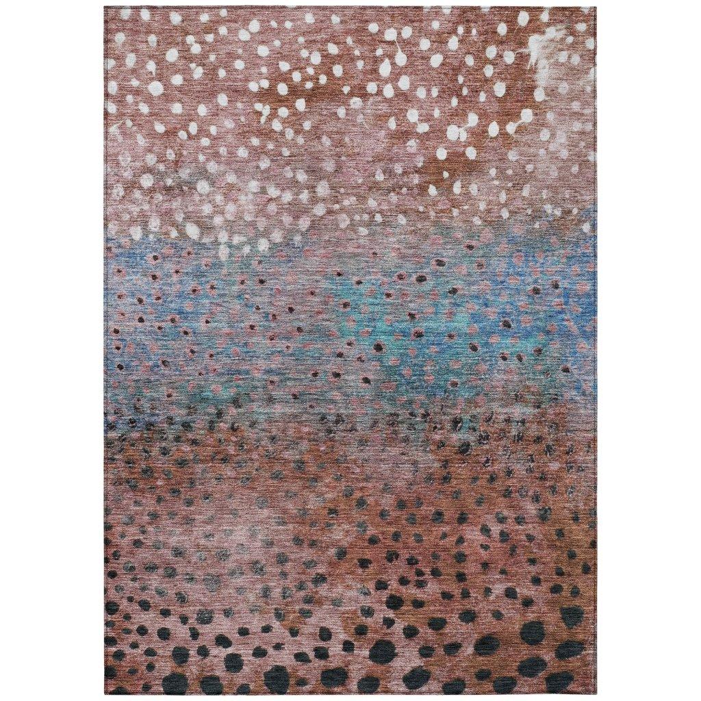 Nuvane Orange Washable Indoor-Outdoor Rug-Outdoor Rugs-LOOMLAN Rugs-2'6" x 3'10"-LOOMLAN