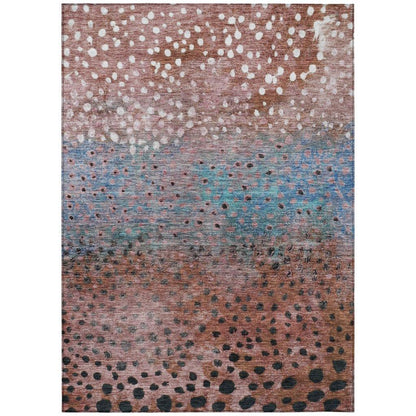 Nuvane Orange Washable Indoor-Outdoor Rug-Outdoor Rugs-LOOMLAN Rugs-2'6" x 3'10"-LOOMLAN