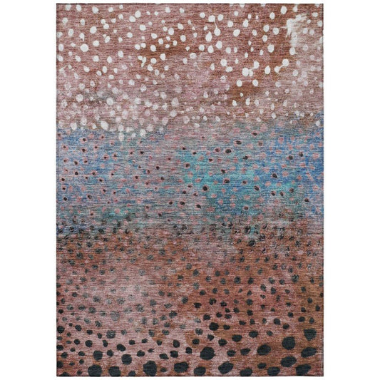 Nuvane Orange Washable Indoor-Outdoor Rug-Outdoor Rugs-LOOMLAN Rugs-2'6" x 3'10"-LOOMLAN