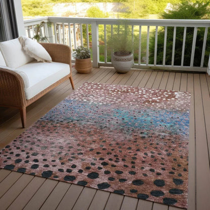 Nuvane Orange Washable Indoor-Outdoor Rug-Outdoor Rugs-LOOMLAN Rugs-LOOMLAN