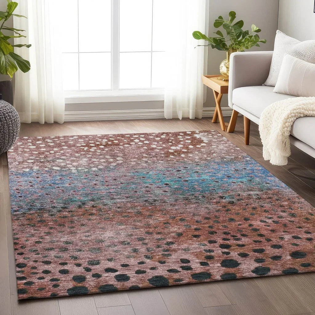 Nuvane Orange Washable Indoor-Outdoor Rug-Outdoor Rugs-LOOMLAN Rugs-LOOMLAN