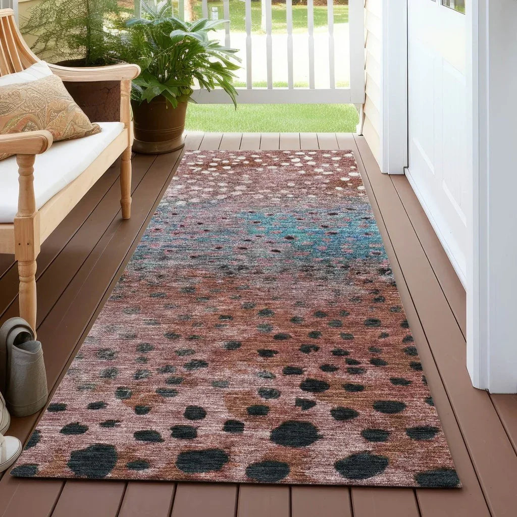Nuvane Orange Washable Indoor-Outdoor Rug-Outdoor Rugs-LOOMLAN Rugs-LOOMLAN