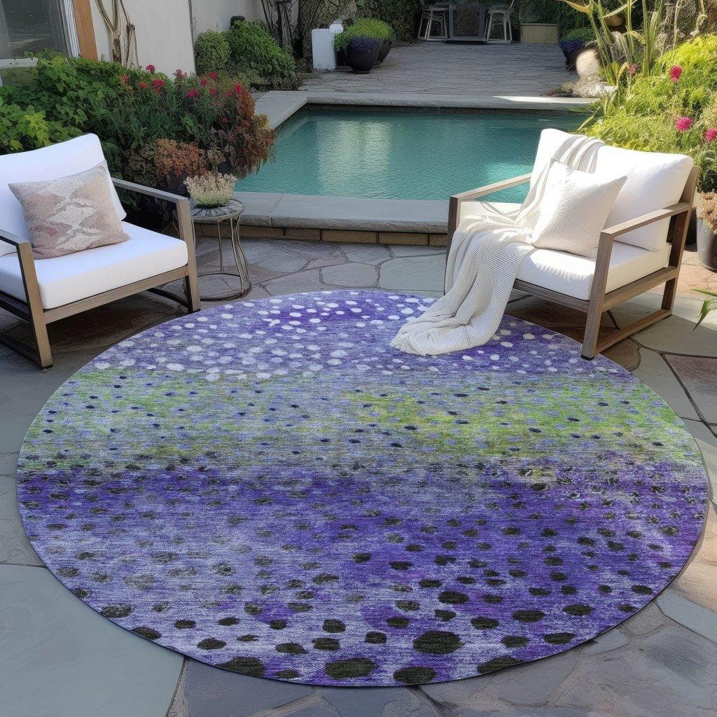 Nuvane Purple Washable Indoor-Outdoor Rug-Outdoor Rugs-LOOMLAN Rugs-LOOMLAN