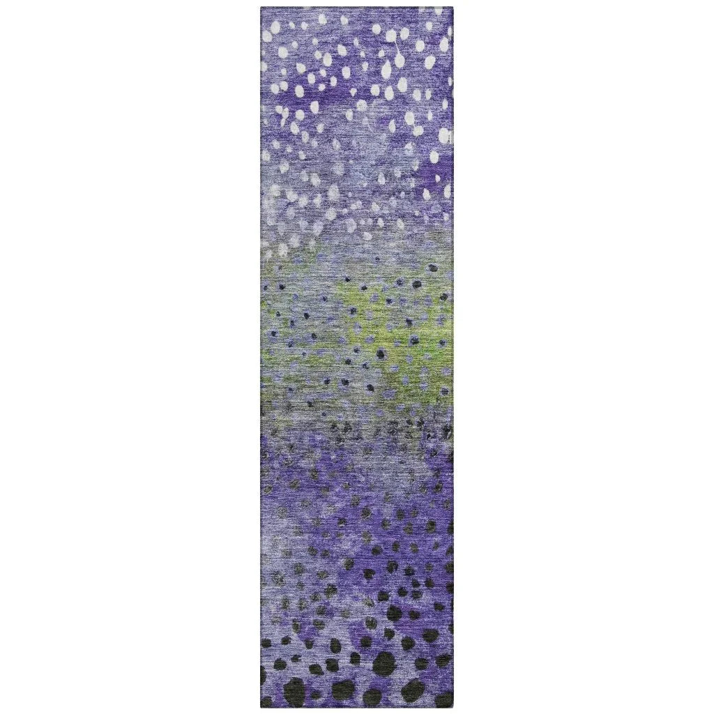 Nuvane Purple Washable Indoor-Outdoor Rug-Outdoor Rugs-LOOMLAN Rugs-2'3" x 7'6"-LOOMLAN