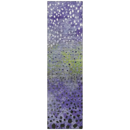 Nuvane Purple Washable Indoor-Outdoor Rug-Outdoor Rugs-LOOMLAN Rugs-2'3" x 7'6"-LOOMLAN
