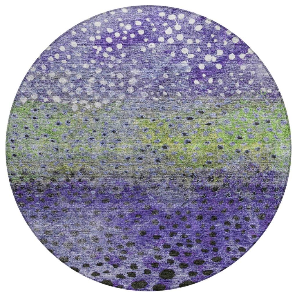 Nuvane Purple Washable Indoor-Outdoor Rug-Outdoor Rugs-LOOMLAN Rugs-8' x 8'-LOOMLAN