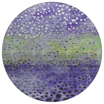Nuvane Purple Washable Indoor-Outdoor Rug-Outdoor Rugs-LOOMLAN Rugs-8' x 8'-LOOMLAN