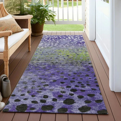Nuvane Purple Washable Indoor-Outdoor Rug-Outdoor Rugs-LOOMLAN Rugs-LOOMLAN