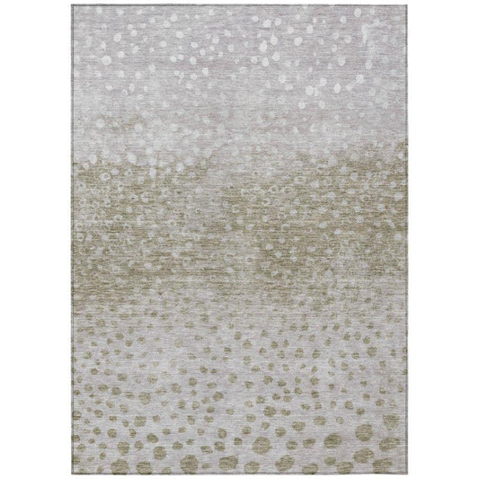 Nuvane Taupe Washable Indoor-Outdoor Rug-Outdoor Rugs-LOOMLAN Rugs-2'6" x 3'10"-LOOMLAN