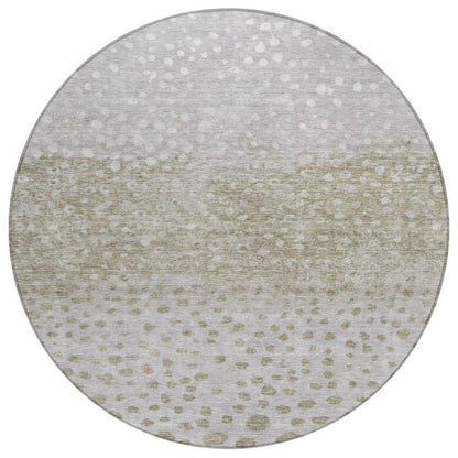 Nuvane Taupe Washable Indoor-Outdoor Rug-Outdoor Rugs-LOOMLAN Rugs-8' x 8'-LOOMLAN