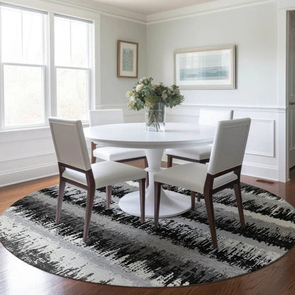 Nyelle Black Washable Indoor-Outdoor Rug-Outdoor Rugs-LOOMLAN Rugs-LOOMLAN