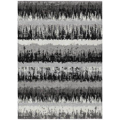 Nyelle Black Washable Indoor-Outdoor Rug-Outdoor Rugs-LOOMLAN Rugs-2'6" x 3'10"-LOOMLAN