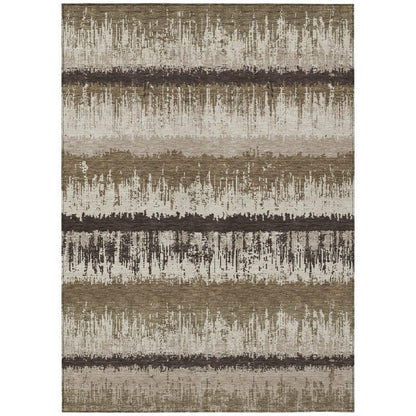 Nyelle Brown Washable Indoor-Outdoor Rug-Outdoor Rugs-LOOMLAN Rugs-2'6" x 3'10"-LOOMLAN