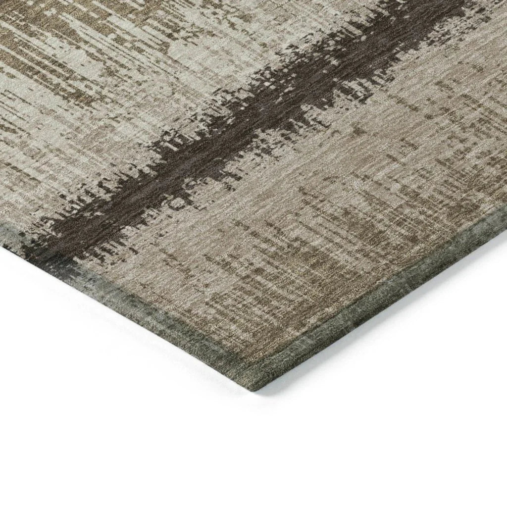 Nyelle Brown Washable Indoor-Outdoor Rug-Outdoor Rugs-LOOMLAN Rugs-LOOMLAN