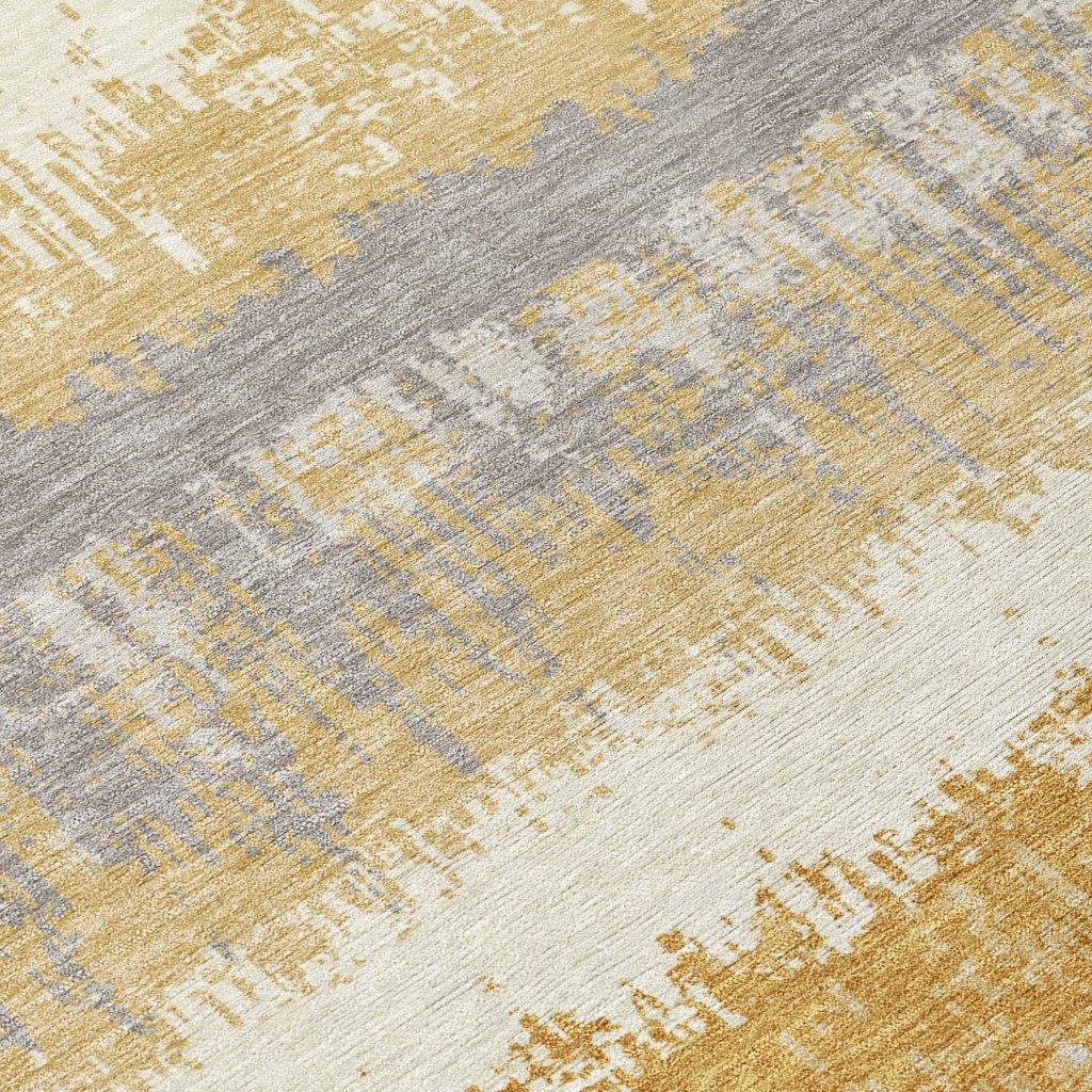 Nyelle Gold Washable Indoor-Outdoor Rug-Outdoor Rugs-LOOMLAN Rugs-LOOMLAN