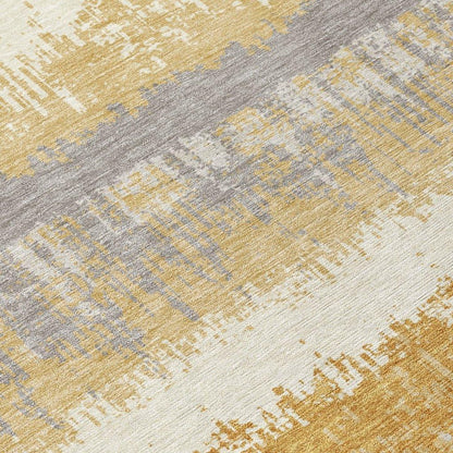 Nyelle Gold Washable Indoor-Outdoor Rug-Outdoor Rugs-LOOMLAN Rugs-LOOMLAN