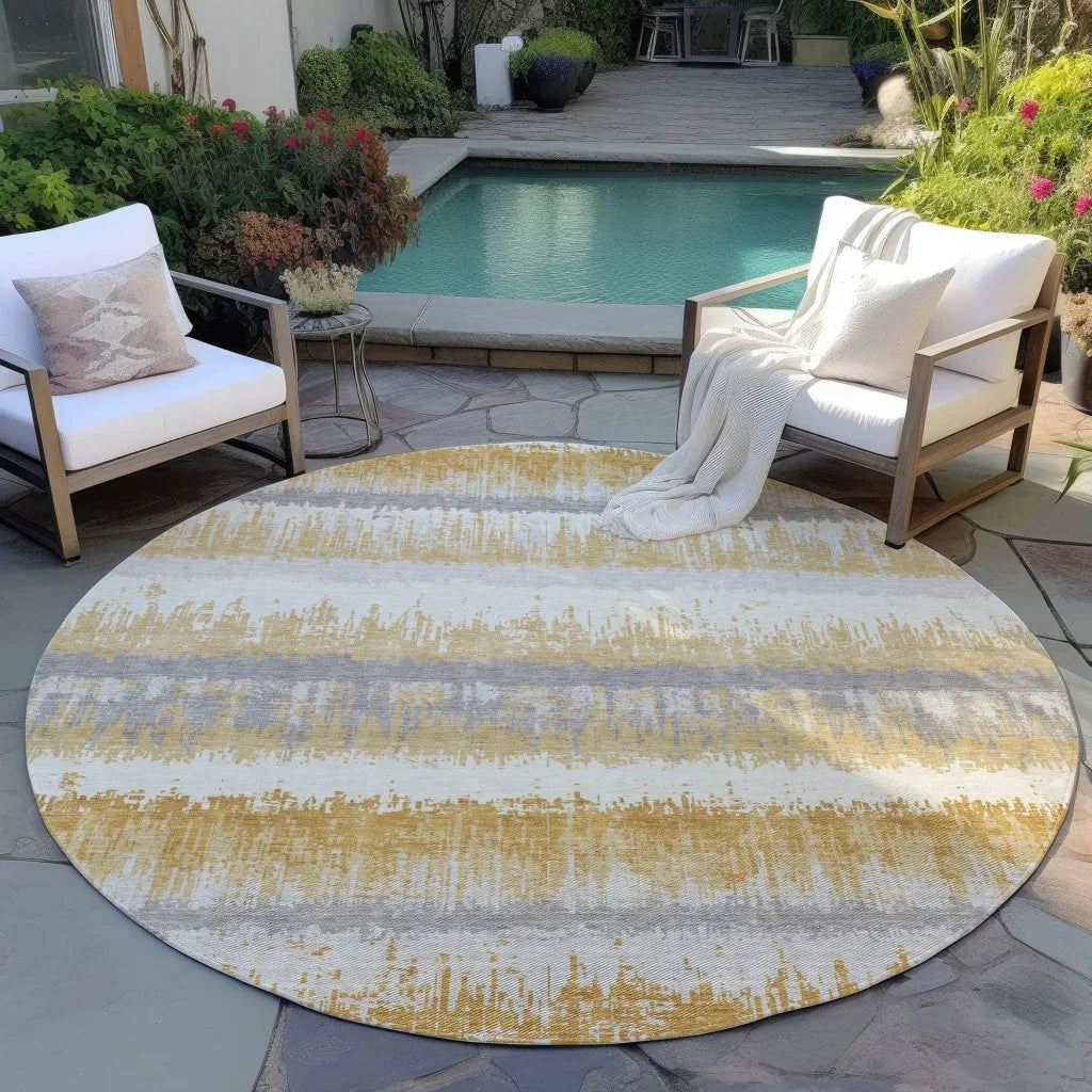 Nyelle Gold Washable Indoor-Outdoor Rug-Outdoor Rugs-LOOMLAN Rugs-LOOMLAN