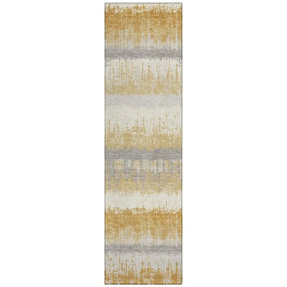 Nyelle Gold Washable Indoor-Outdoor Rug-Outdoor Rugs-LOOMLAN Rugs-2'3" x 7'6"-LOOMLAN