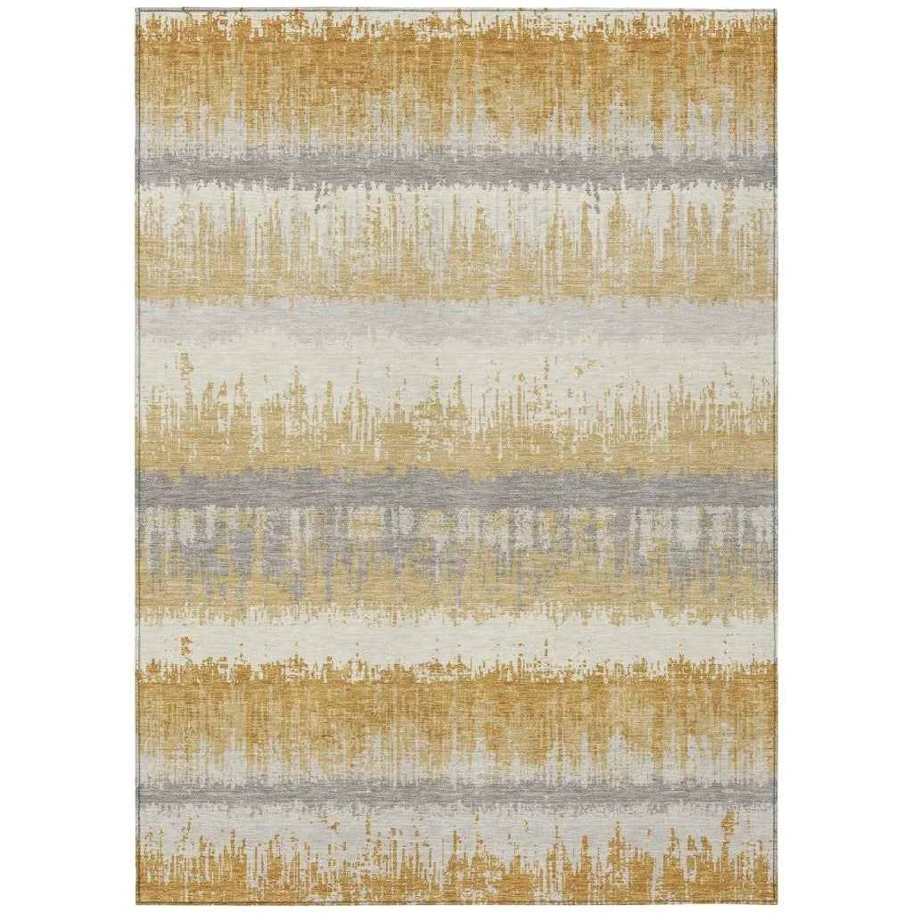 Nyelle Gold Washable Indoor-Outdoor Rug-Outdoor Rugs-LOOMLAN Rugs-2'6" x 3'10"-LOOMLAN