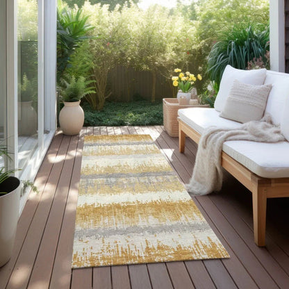 Nyelle Gold Washable Indoor-Outdoor Rug-Outdoor Rugs-LOOMLAN Rugs-LOOMLAN