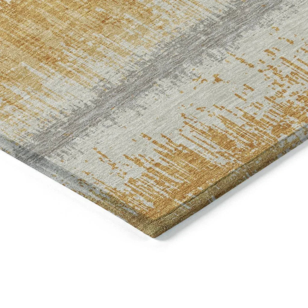 Nyelle Gold Washable Indoor-Outdoor Rug-Outdoor Rugs-LOOMLAN Rugs-LOOMLAN