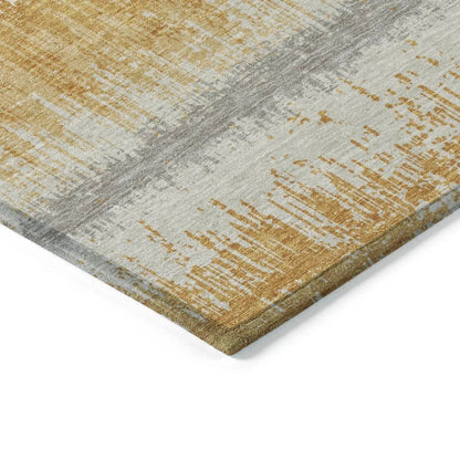 Nyelle Gold Washable Indoor-Outdoor Rug-Outdoor Rugs-LOOMLAN Rugs-LOOMLAN