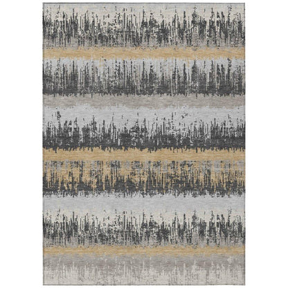 Nyelle Gray Washable Indoor-Outdoor Rug-Outdoor Rugs-LOOMLAN Rugs-2'6" x 3'10"-LOOMLAN