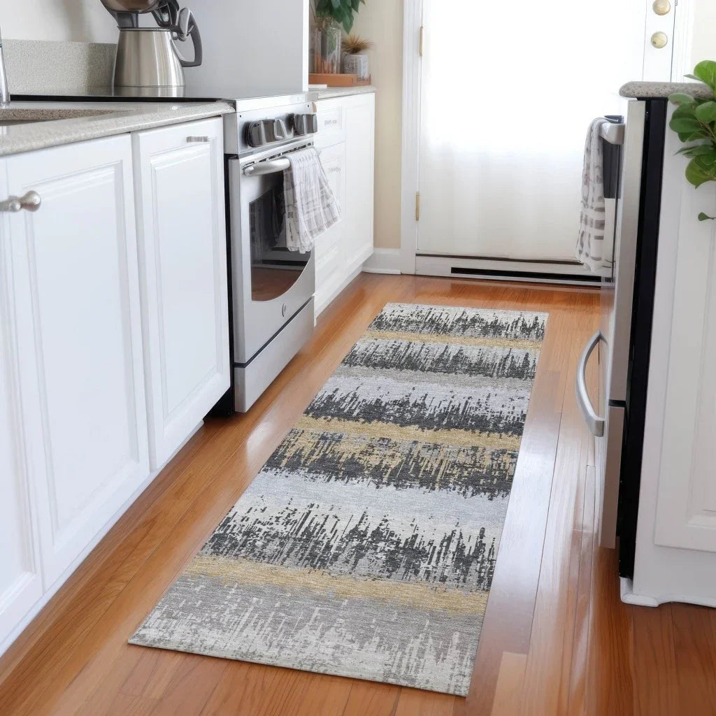 Nyelle Gray Washable Indoor-Outdoor Rug-Outdoor Rugs-LOOMLAN Rugs-LOOMLAN