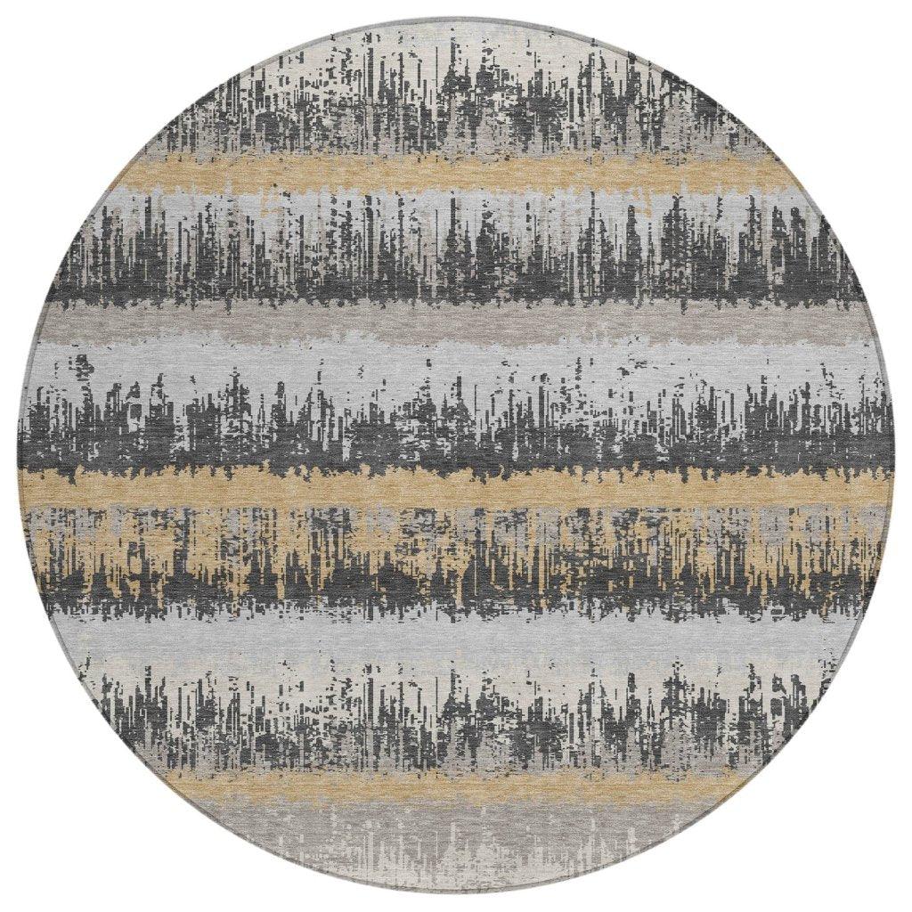 Nyelle Gray Washable Indoor-Outdoor Rug-Outdoor Rugs-LOOMLAN Rugs-8' x 8'-LOOMLAN