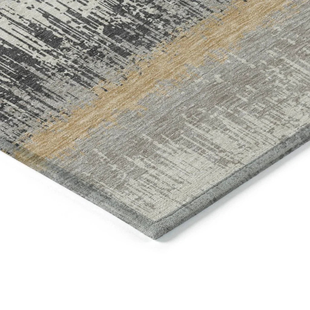 Nyelle Gray Washable Indoor-Outdoor Rug-Outdoor Rugs-LOOMLAN Rugs-LOOMLAN
