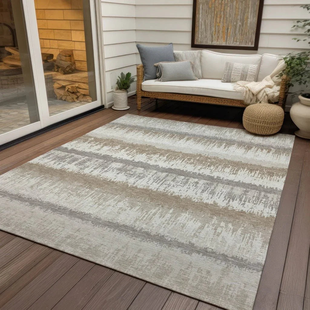 Nyelle Ivory Washable Indoor-Outdoor Rug-Outdoor Rugs-LOOMLAN Rugs-LOOMLAN