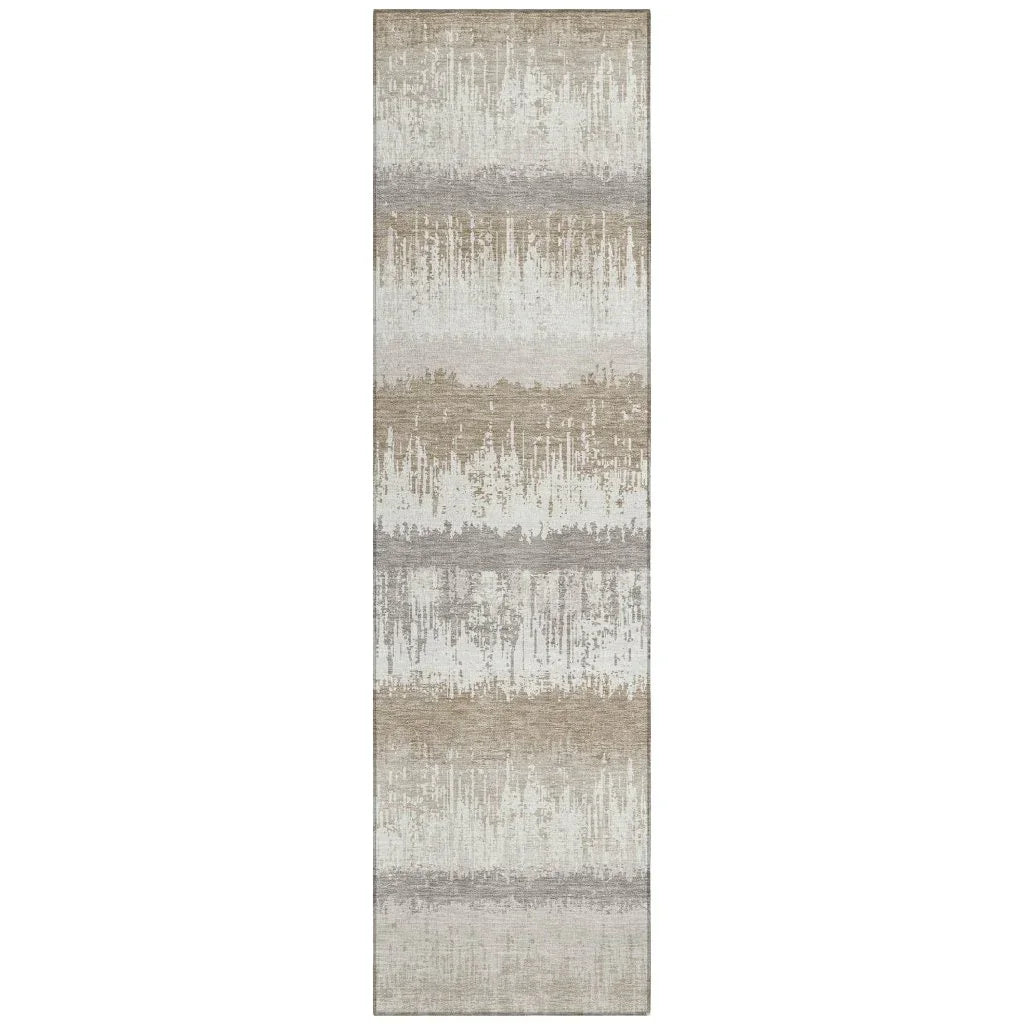 Nyelle Ivory Washable Indoor-Outdoor Rug-Outdoor Rugs-LOOMLAN Rugs-2'3" x 7'6"-LOOMLAN